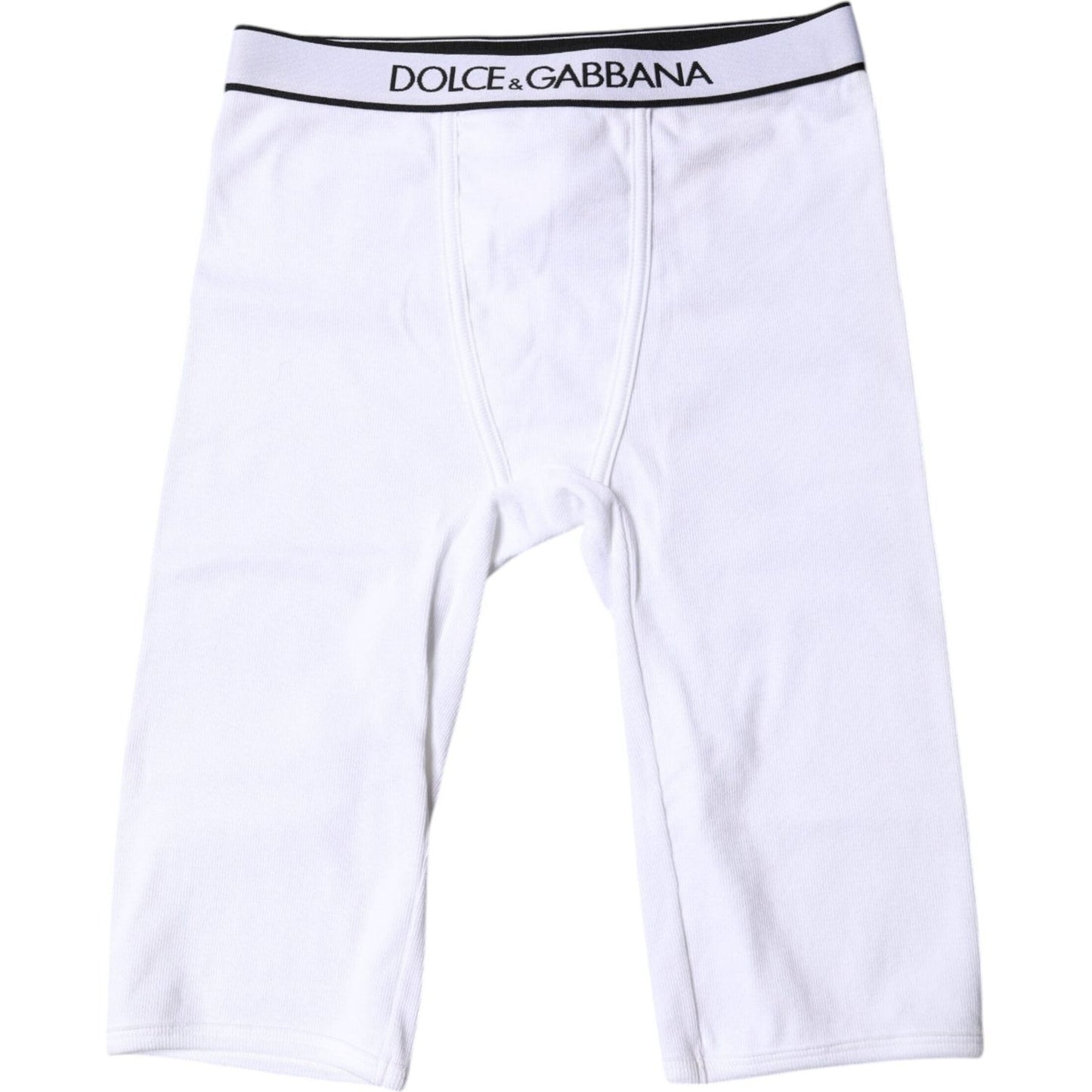 Dolce & Gabbana White Logo Cotton Cropped Tights Underwear BIK1978-2