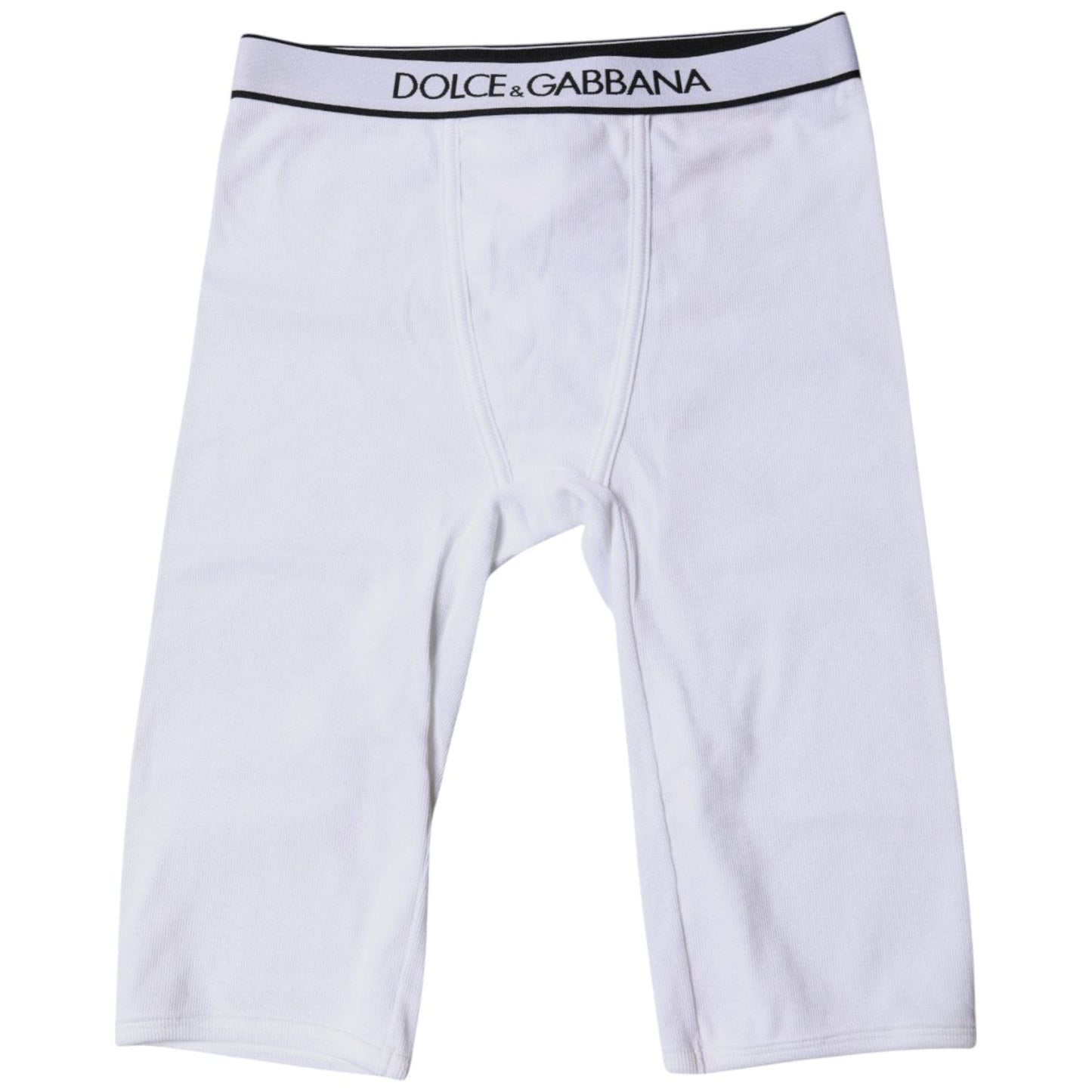 Dolce & Gabbana White Logo Cotton Cropped Tights Underwear BIK1978-2