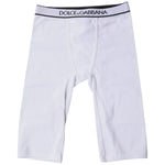 Dolce & Gabbana White Logo Cotton Cropped Tights Underwear BIK1978-2