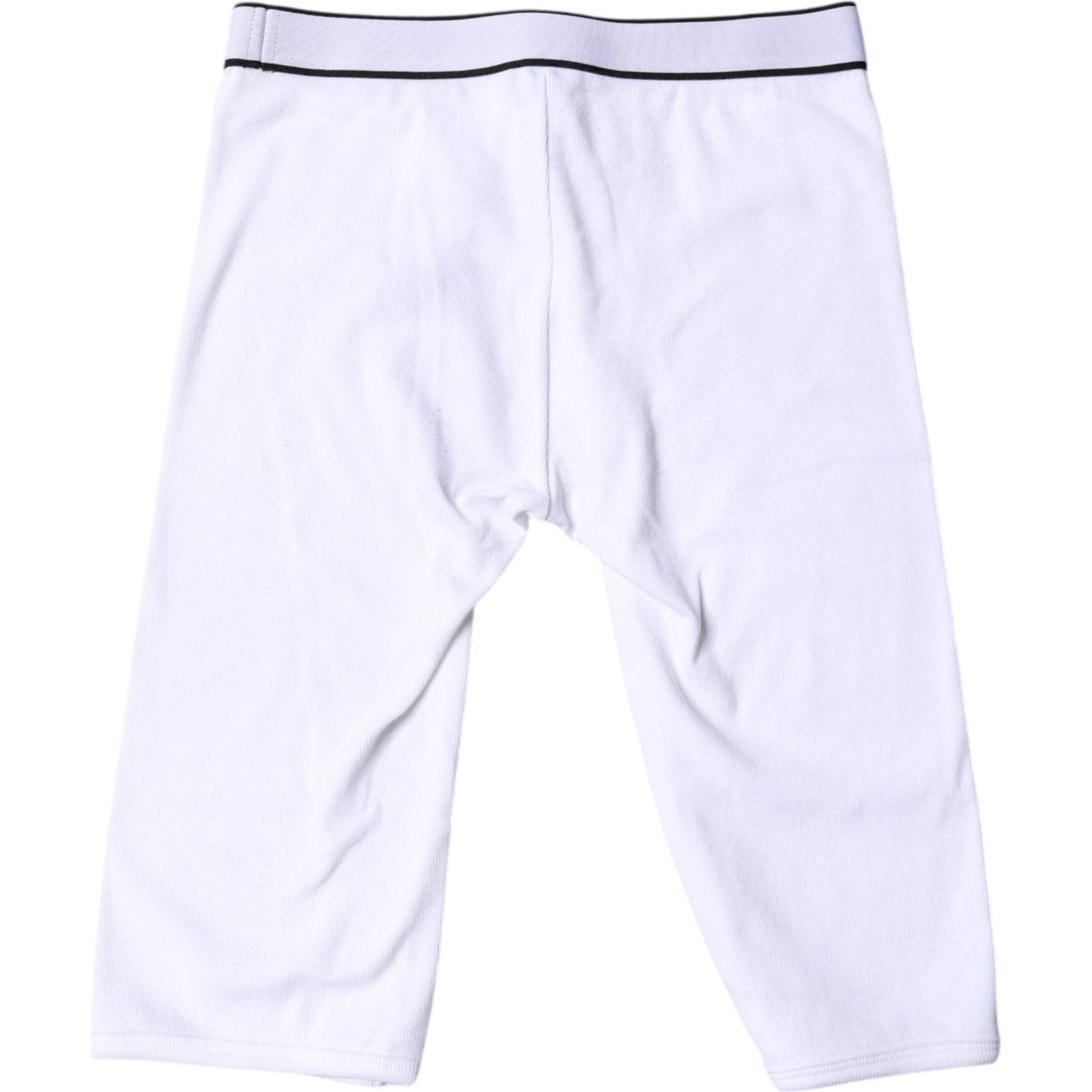 Dolce & Gabbana White Logo Cotton Cropped Tights Underwear BIK1978-2
