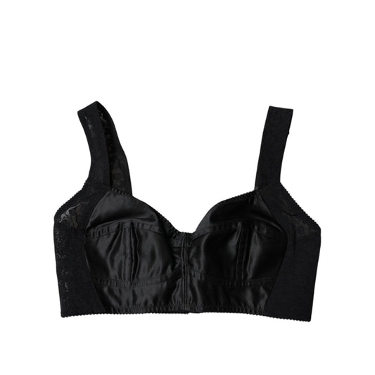 Dolce & Gabbana Black Nylon Balconcino Brassiere Underwear
