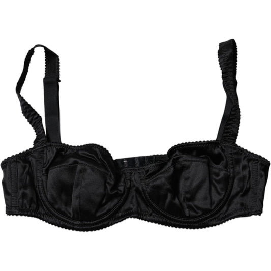 Dolce & Gabbana Black Silk Stretch Balconette Brassiere Underwear BIK1994-2