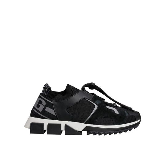Dolce & Gabbana Black Mesh Sorrento Trekking Sneakers Shoes MV7153#3-39.5