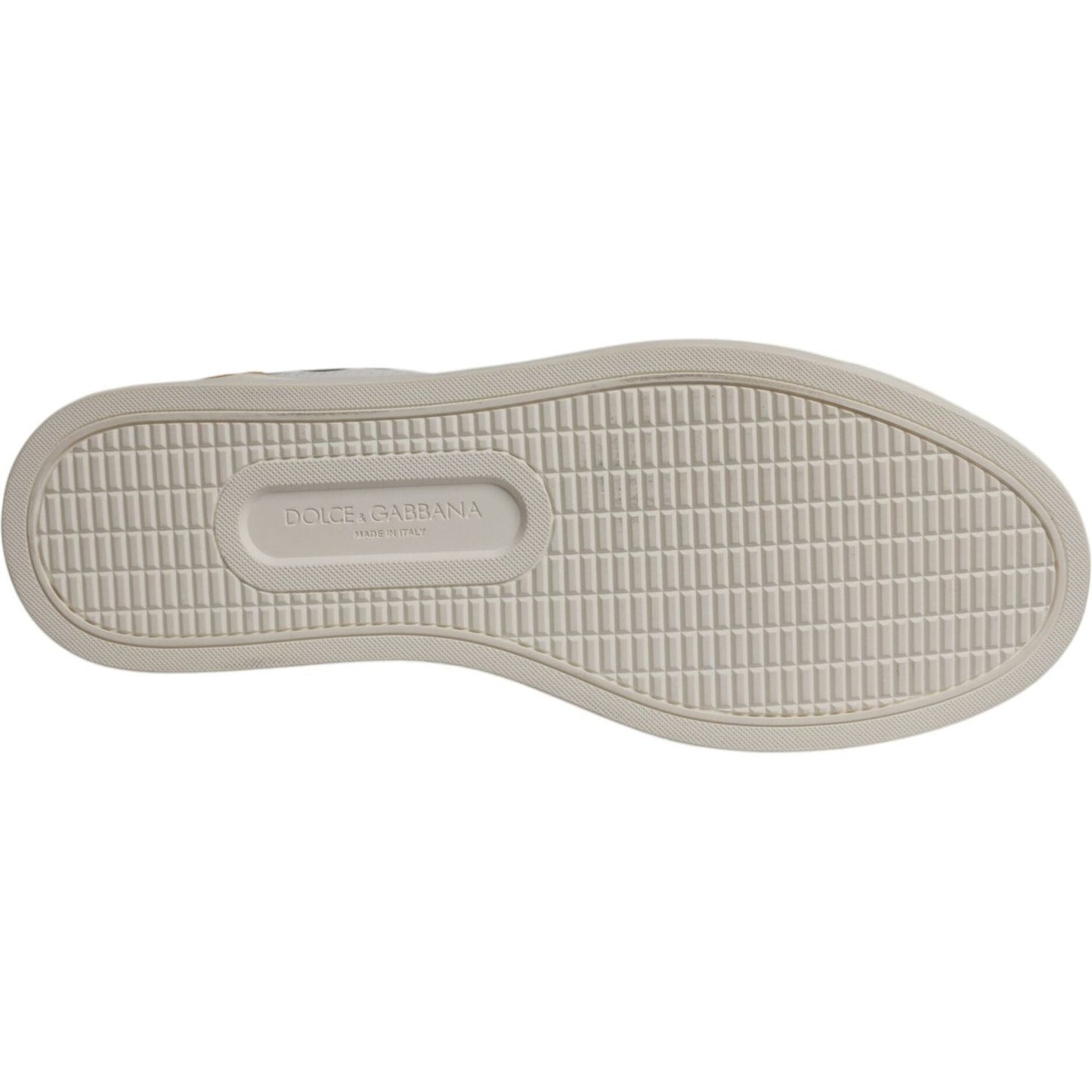 Dolce & Gabbana White Suede Leather Low Top Sneakers Shoes