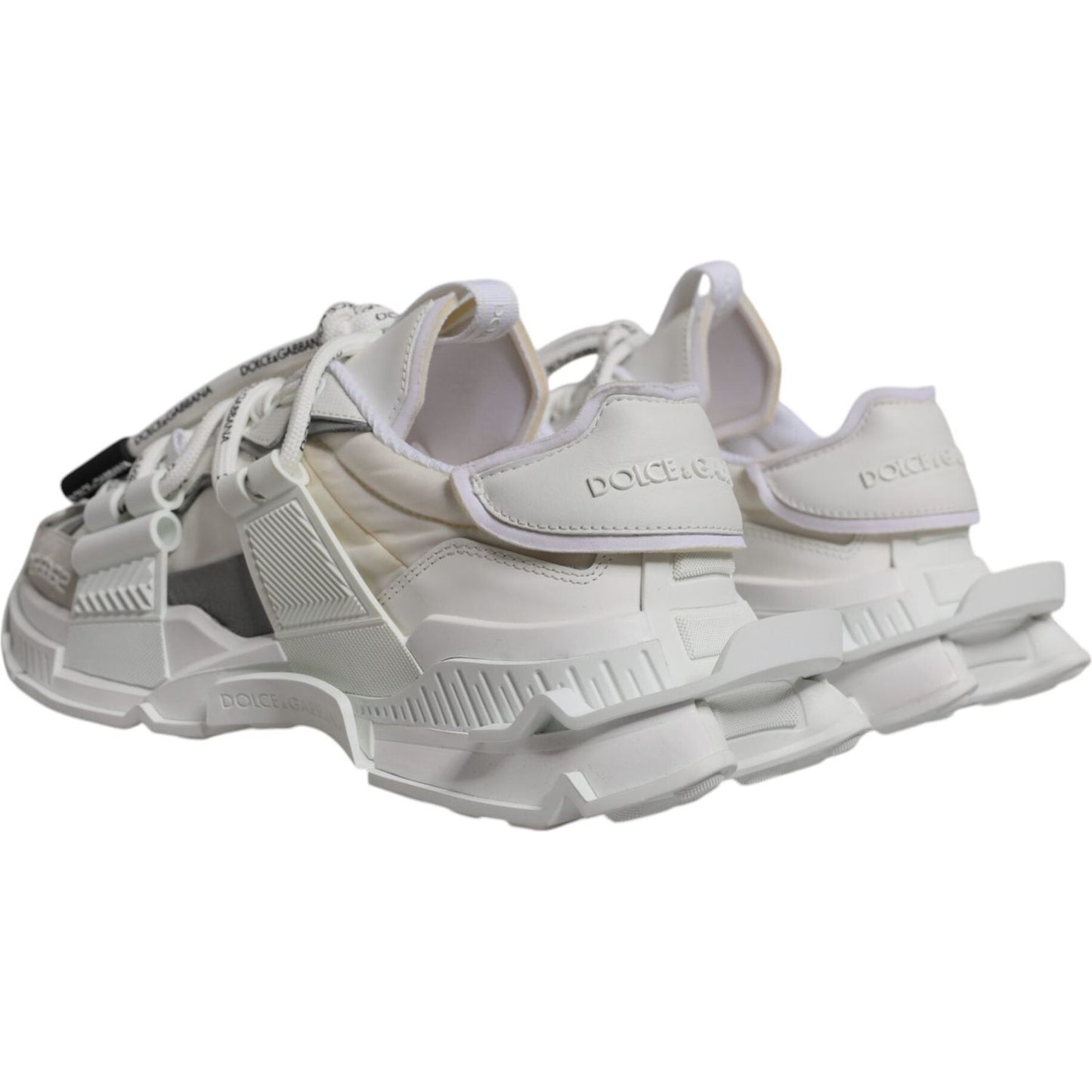 Dolce & Gabbana White Nylon Low Top Space Men Sneakers Shoes MV7188-39