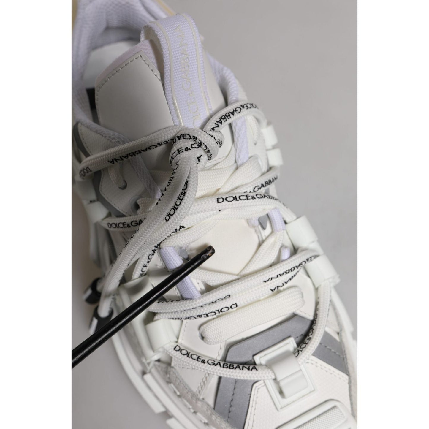 Dolce & Gabbana White Nylon Low Top Space Men Sneakers Shoes MV7188-39