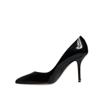 Dolce & Gabbana Black Patent Leather High Heels Pumps Shoes
