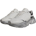Dolce & Gabbana White Silver Daymaster Low Top Sneaker Shoes LA12344-38.5