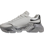 Dolce & Gabbana White Silver Daymaster Low Top Sneaker Shoes LA12344-38.5