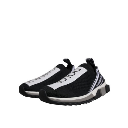 Dolce & Gabbana Black White Slip On Sorrento Sneakers Shoes