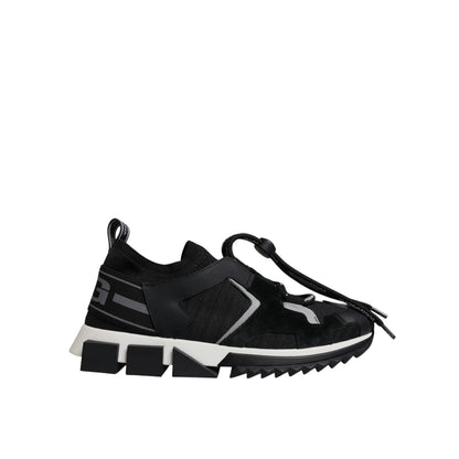 Dolce & Gabbana Black Mesh Sorrento Trekking Sneakers Shoes