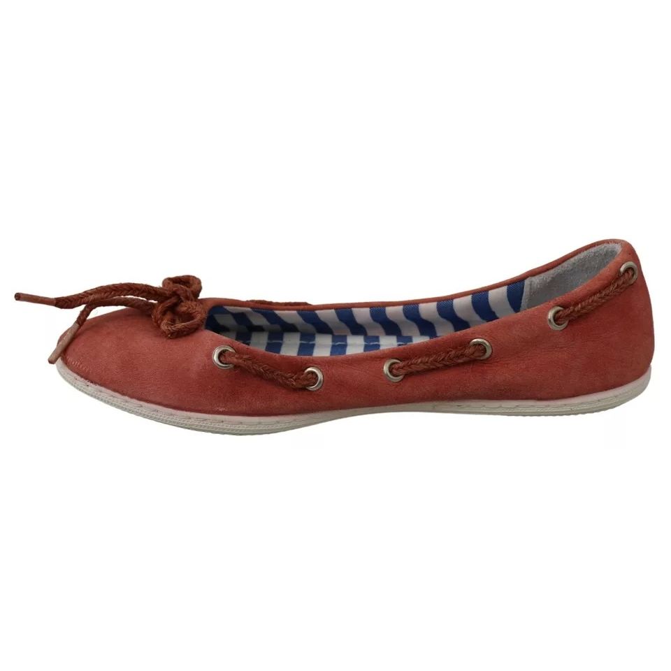 Pantofola D'Oro Coral Suede Lace Bow Loafers Ballet Flat Shoes