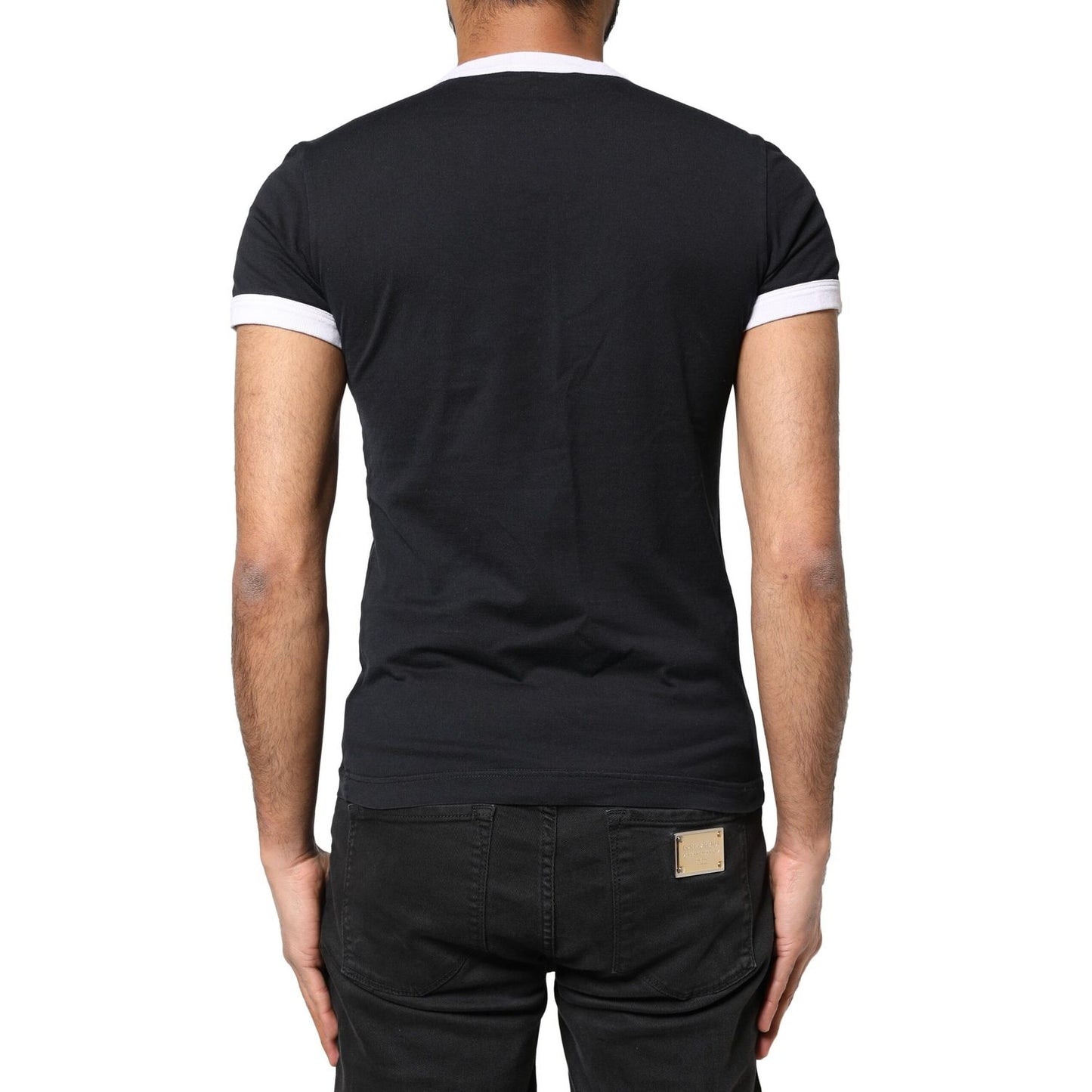 Dolce & Gabbana Black Sicilia Crew Neck Short Sleeve T-shirt
