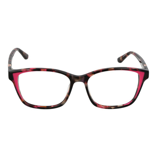 Guess Brown Women Glasses Frame in full-rim style, rectangular shape with demo lenses. Fashionable eyewear for women.