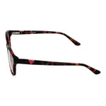 Alt Tag: Side view of Guess Brown Women Glasses Frame with full-rim plastic rectangle design and tortoiseshell pattern.