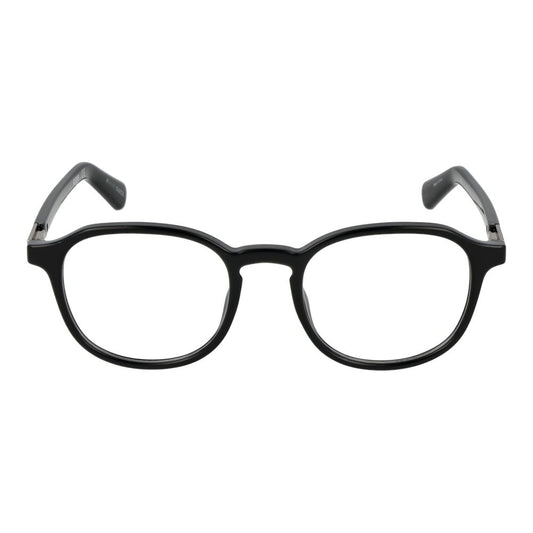 Guess Black Women Glasses Frame, full-rim round style with plastic material, temple length 145mm, bridge width 19mm, includes branded case.