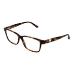Guess Brown Women Glasses Frame, full-rim rectangle, plastic, size 56-15-140, with spring hinge, includes branded case.