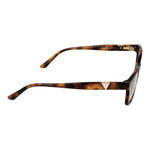 Side view of Guess Brown Women Glasses Frame in plastic, full-rim style, with tortoiseshell temples and rectangular lenses.