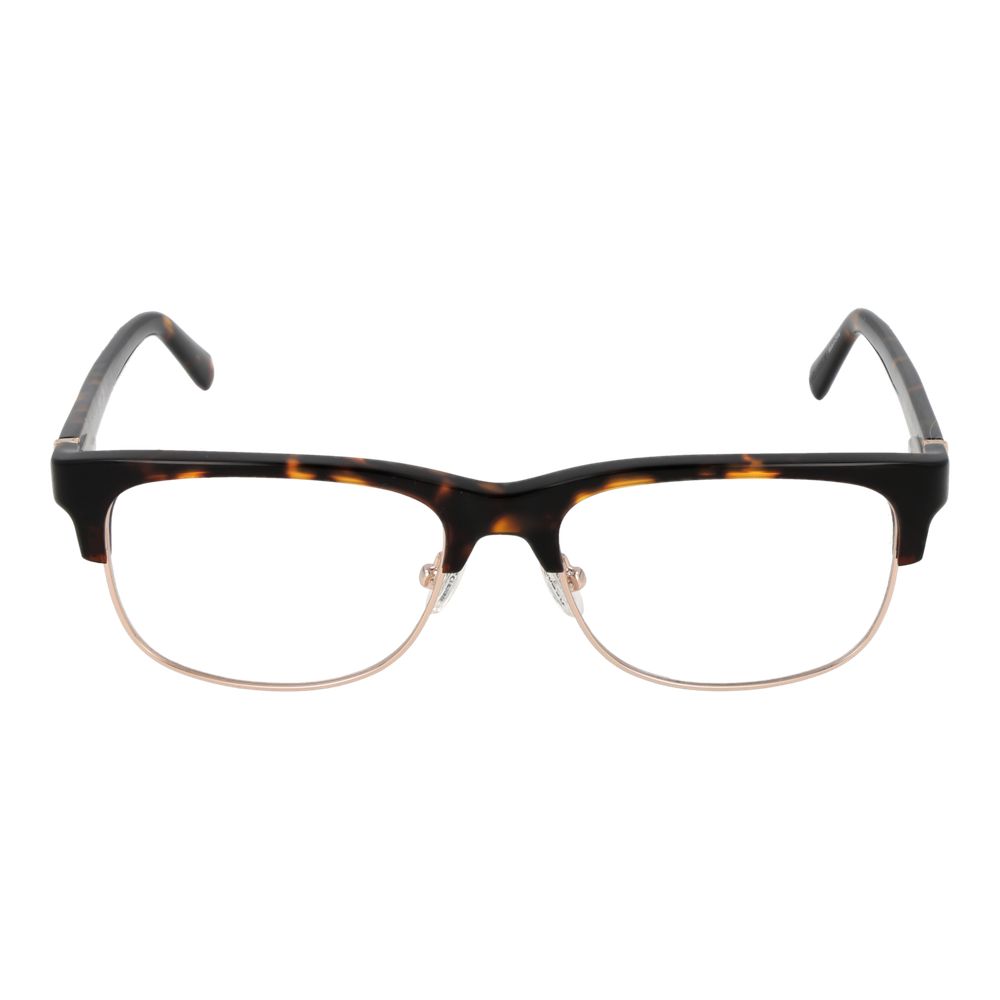 Guess Brown Women Glasses Frame with full-rim browline style, brown color, demo lenses, and metal-plastic material, size 55-17-145.