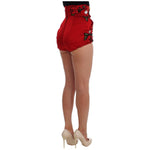 Dolce & Gabbana Elegant Silk High Waist Embroidered Shorts Dolce & Gabbana Sienna