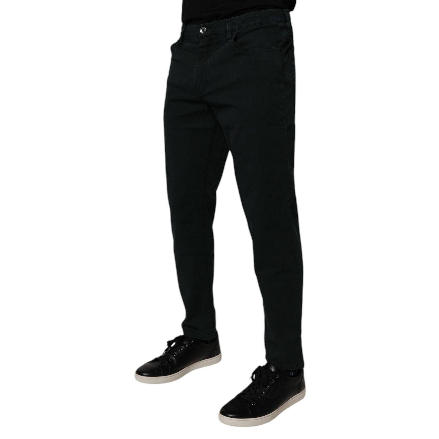 Dolce & Gabbana Dark Green Cotton Loose Men Denim Jeans