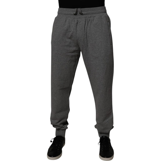 Dolce & Gabbana Gray Logo Cotton Jogger Men Sweatpants Pants PAN75716-54