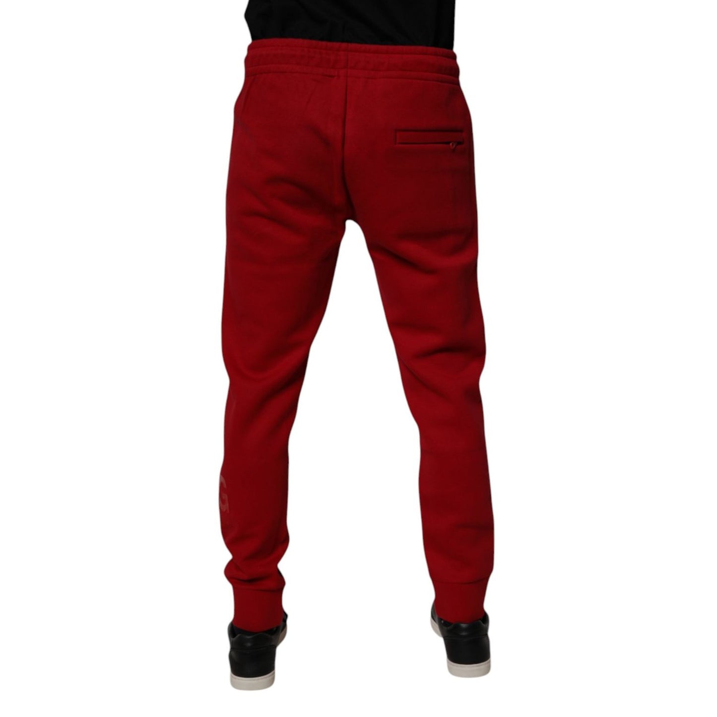 Dolce & Gabbana Red DG Logo Cotton Jogger Men Sweatpants Pants