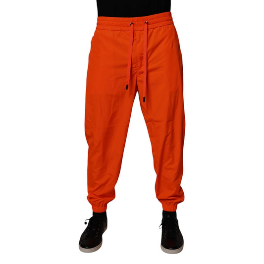Dolce & Gabbana Orange Polyester Men Jogger Sweatpants Pants
