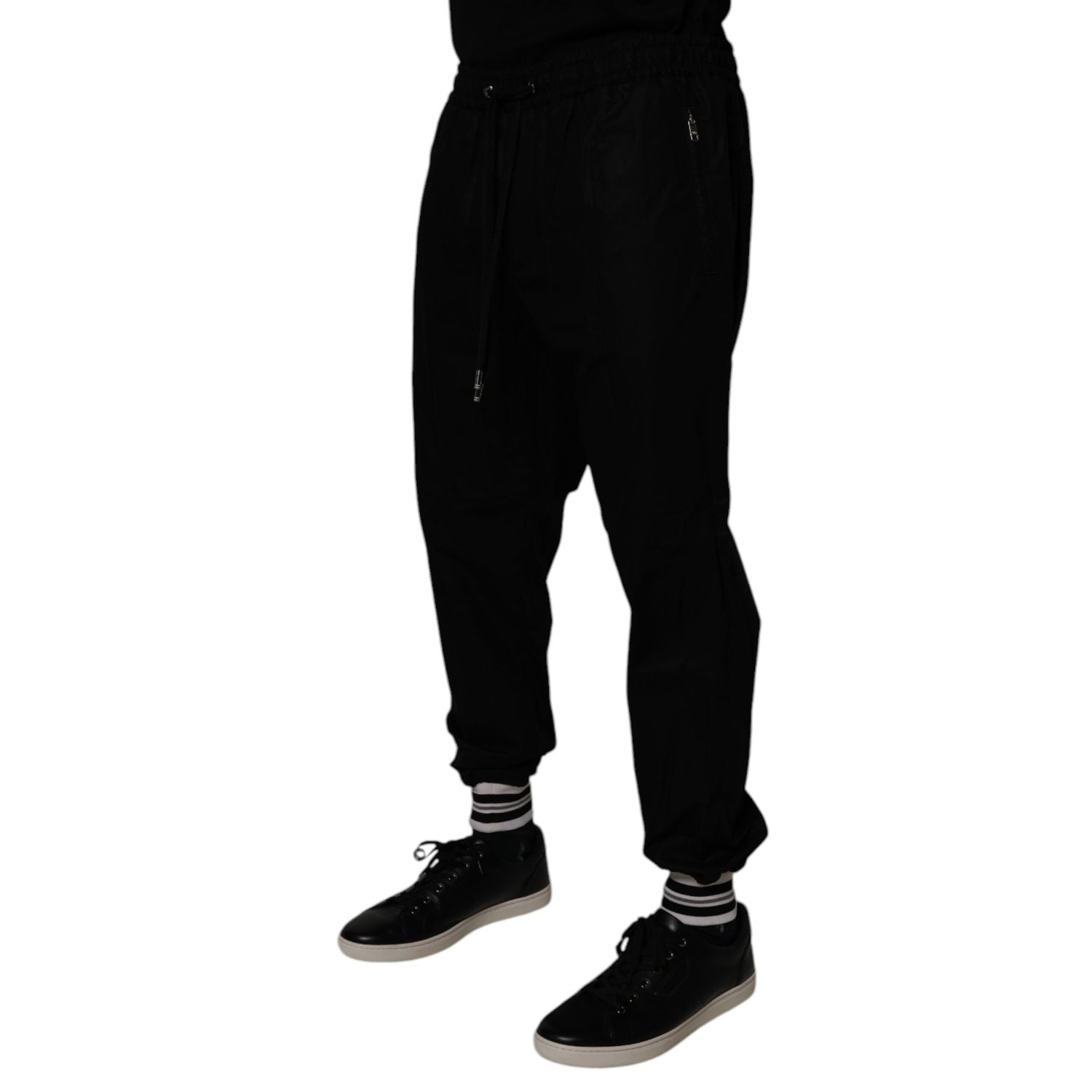 Dolce & Gabbana Black Cotton Men Jogger Sweatpants Pants