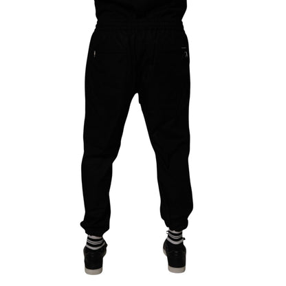 Dolce & Gabbana Black Cotton Men Jogger Sweatpants Pants