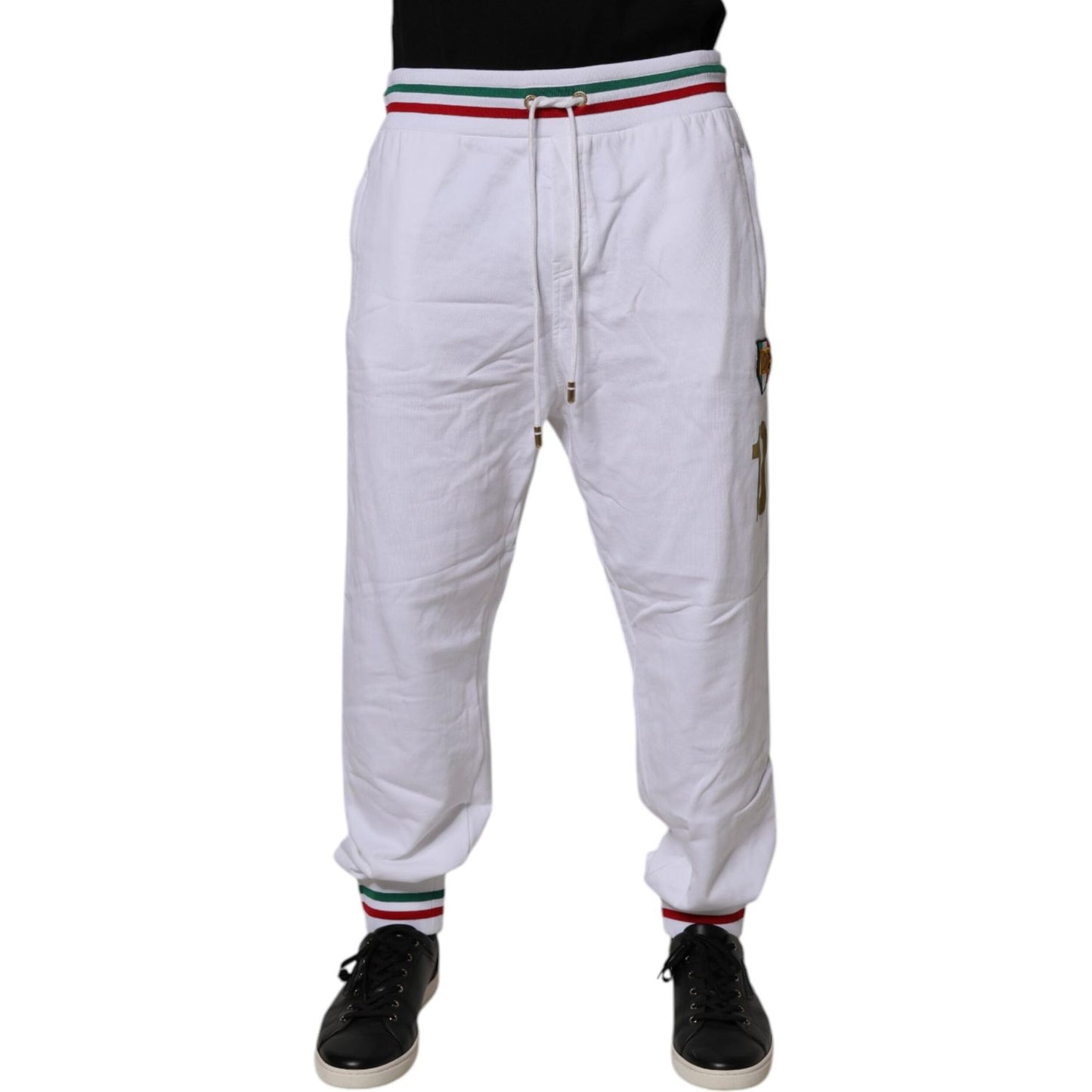 Dolce & Gabbana White Italia Cotton Jogger Sweatpants Pants PAN76056-54