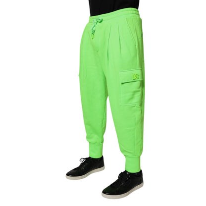 Dolce & Gabbana Neon Green Cargo Jogger Men Sweatpants Pants