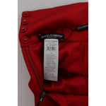 Dolce & Gabbana Red Silk Crystal Roses Shorts SIG20121-1