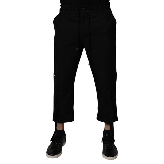 Dolce & Gabbana Black Polyester Men Cropped Pants PAN75035-44