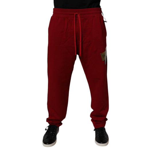 Dolce & Gabbana Red Logo Tape Cotton Jogger Sweatpants Pants PAN75041-58
