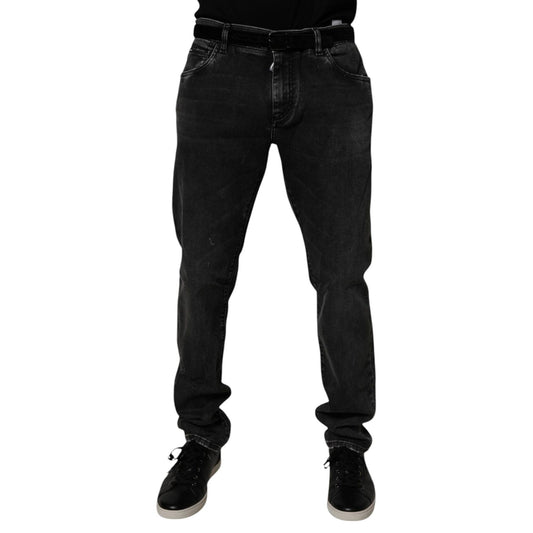 Dolce & Gabbana Black Cotton Stretch Men Skinny Denim Jeans PAN75054-54