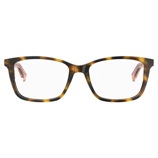 Love Moschino Brown Acetate Frames in Havana color with measures 52/17/140 mm for women, product code MOL566-05L.