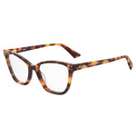 Moschino Brown Acetate Frames with Havana pattern, style MOS595-05L, lens/bridge/temple size 54/17/140 mm, eyewear for women.