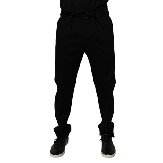 Dolce & Gabbana Black Cotton Men Skinny Dress Formal Pants PAN75198-54