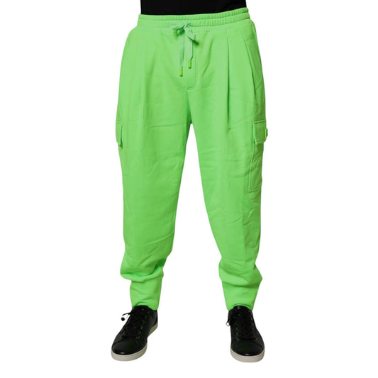 Dolce & Gabbana Neon Green Cargo Jogger Men Sweatpants Pants PAN75201-52