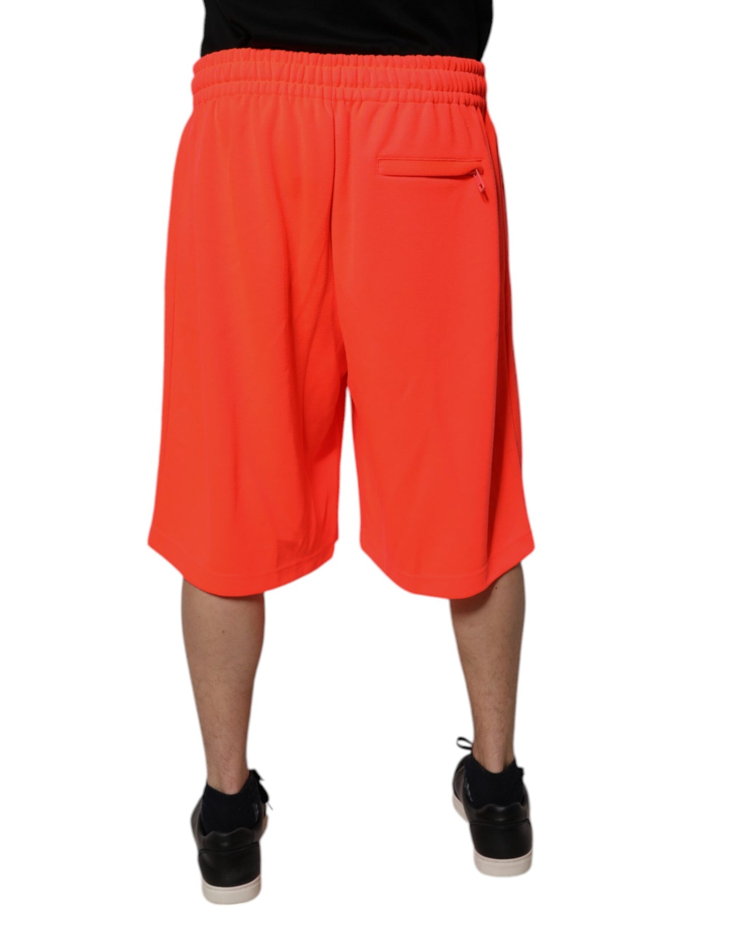 Dolce & Gabbana Red Polyester Mid Waist Men Bermuda Shorts PAN75718-50
