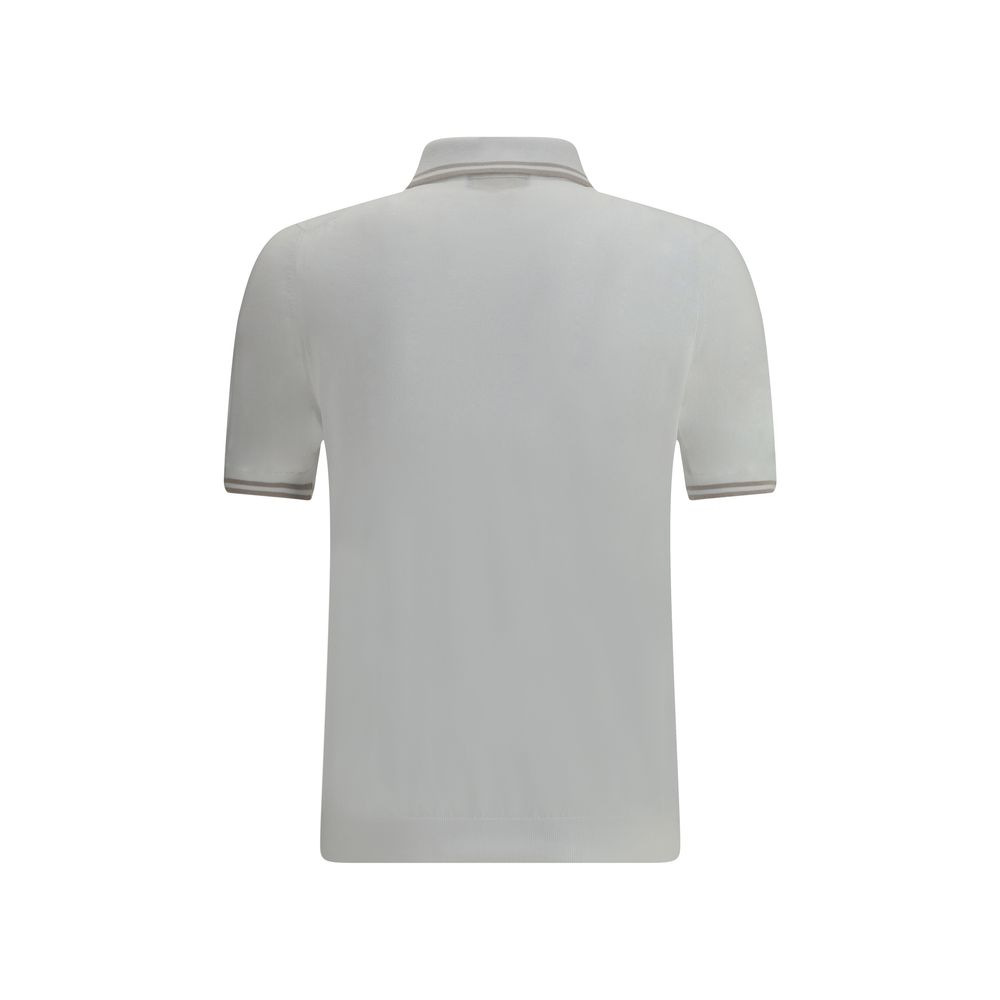 Svevo White Cotton Polo Shirt