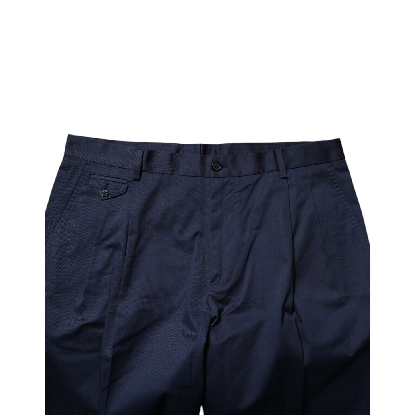 Dolce & Gabbana Dark Blue Cotton Mid Waist Men Bermuda Shorts