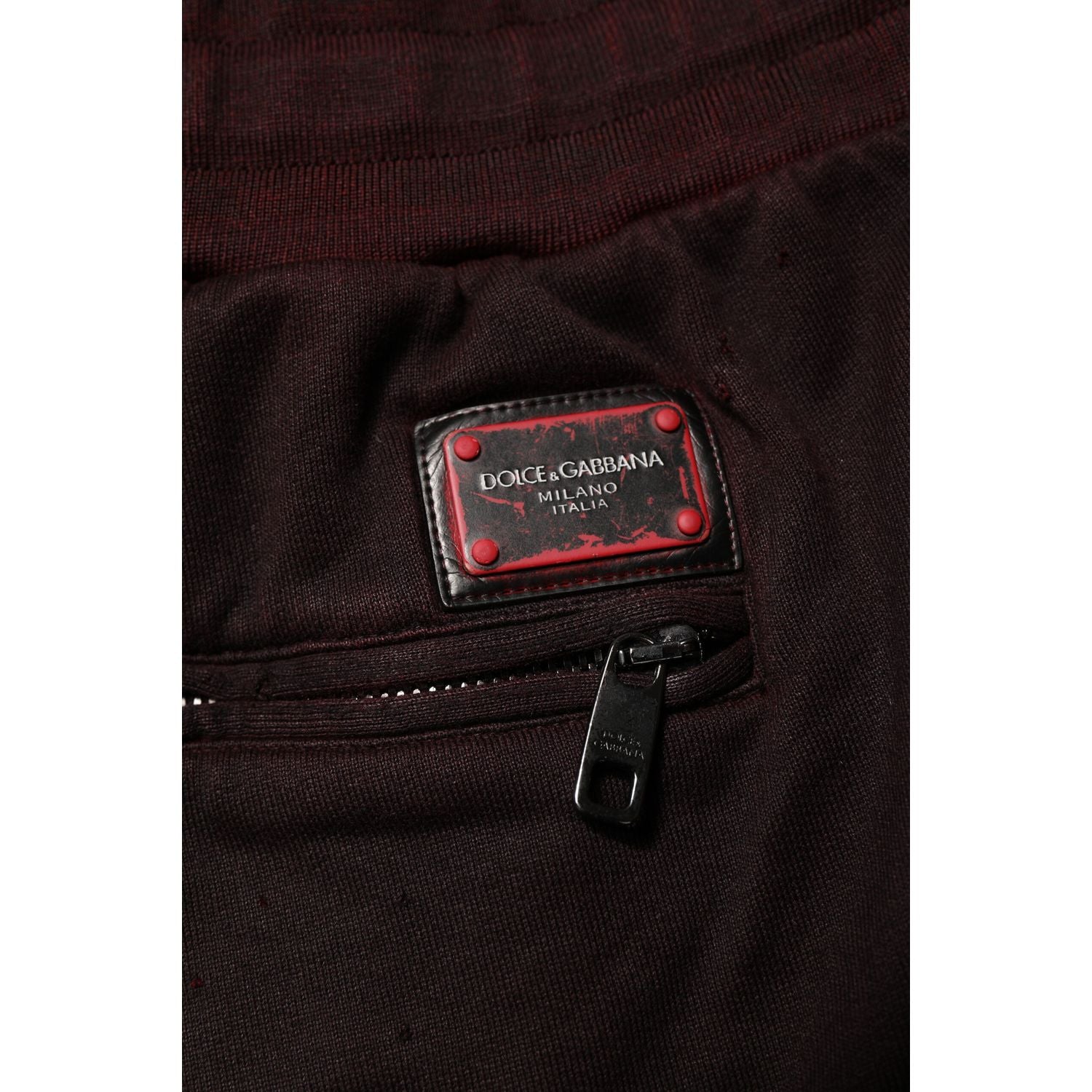 Dolce & Gabbana Bordeaux Cotton Bermuda Sweatshorts Shorts