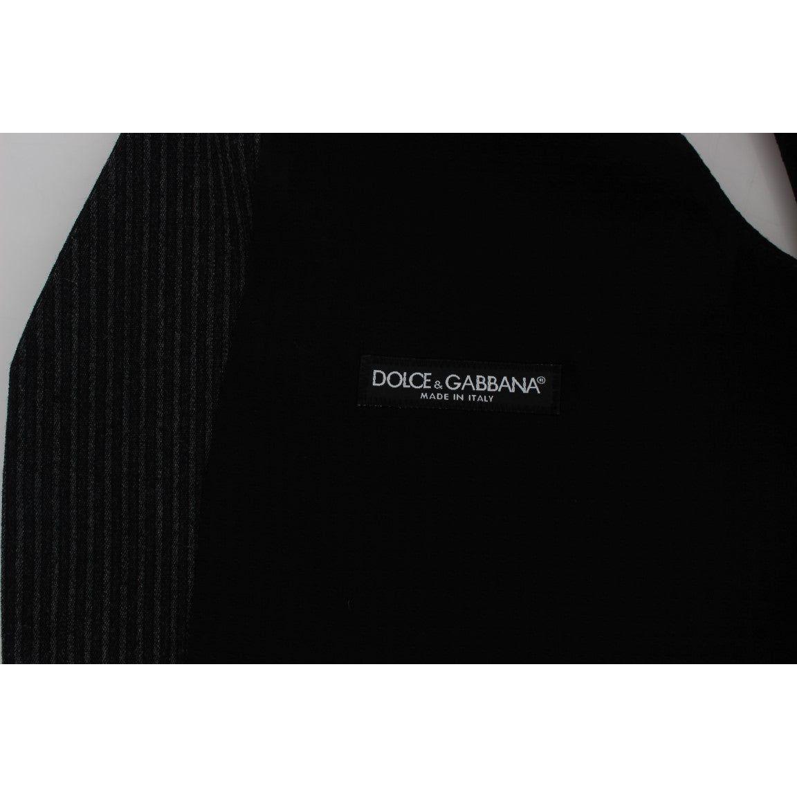 Dolce & Gabbana Gray Striped Formal Vest NOC10029-1