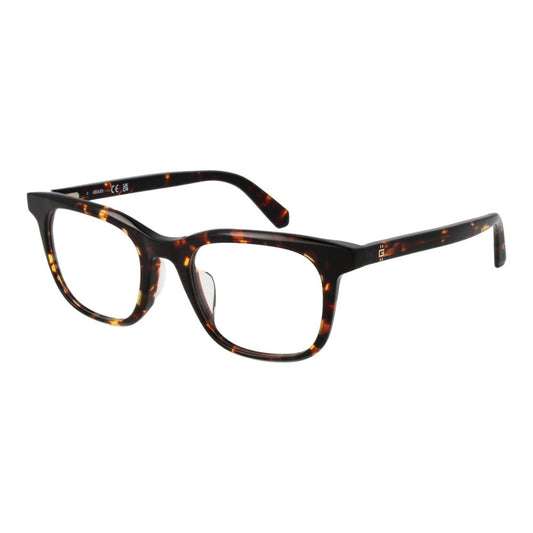 Guess Brown Men Glasses Frame, full-rim acetate, square shape with demo lenses, brown color, frame size 140mm width