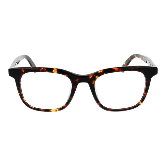 Guess Brown Men Glasses Frame in acetate, full-rim square design, lens width 50mm, bridge width 20mm, with branded case included.