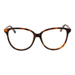 Guess Brown Women Glasses Frame in acetate with full-rim cat eye design, 55-15-140 size, spring hinge, and demo lenses.
