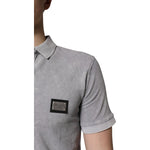 Dolce & Gabbana Gray Logo Plaque Cotton Men Polo Shirt T-shirt TSH90043-46