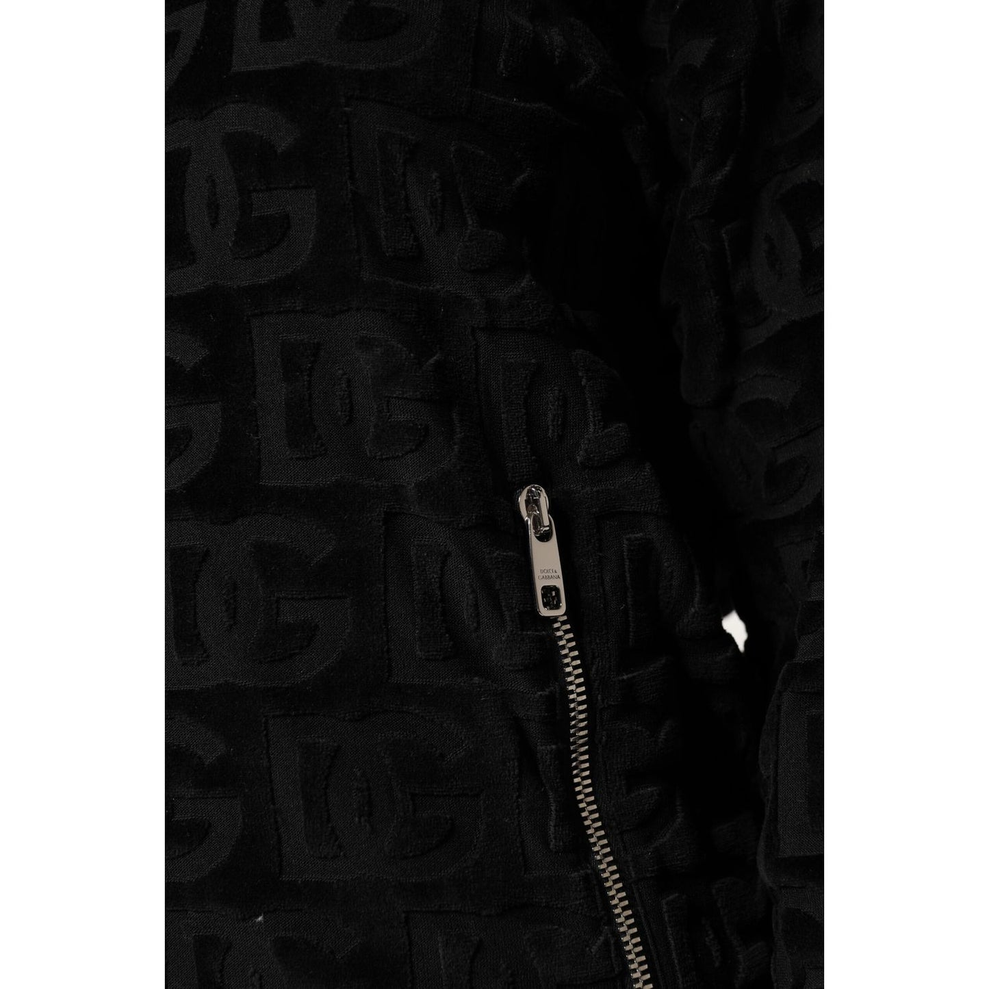 Dolce & Gabbana Black Logo Monogram Full Zip Bomber Jacket